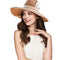 Women Sprint Summer Sun Cap Vintage Wide-Brim Fedora Hats Bowler Floppy Beach Hat Brown