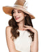 Women Sprint Summer Sun Cap Vintage Wide-Brim Fedora Hats Bowler Floppy Beach Hat Brown