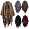 New Women Knitted Poncho Cape Hooded Stripe Oversized Cardigan Sweater Long Shawl Scarf Cashmere Pashmina