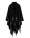 New Women Knitted Poncho Cape Hooded Stripe Oversized Cardigan Sweater Long Shawl Scarf Cashmere Pashmina