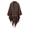 New Women Knitted Poncho Cape Hooded Stripe Oversized Cardigan Sweater Long Shawl Scarf Cashmere Pashmina