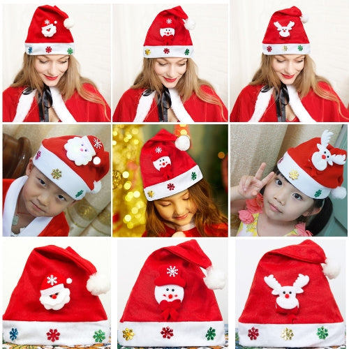 Kid Adult Cheer Christmas Hat Children Santa Claus Reindeer Snowman Cute Cap Party Festival Decoration