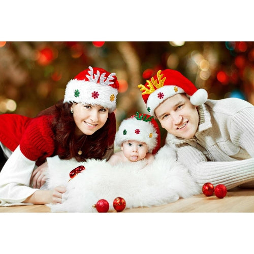 Adult Kids Christmas Hat Santa Claus Hat Antler Snowflake Family Party Cap Holiday Decoration Ornaments