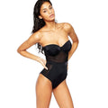 Women One Piece Mesh Swimsuit  High Waist Halter Tie Swimwear Beach Playsuit Jumpsuit Rompers