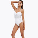 Women One Piece Mesh Swimsuit  High Waist Halter Tie Swimwear Beach Playsuit Jumpsuit Rompers