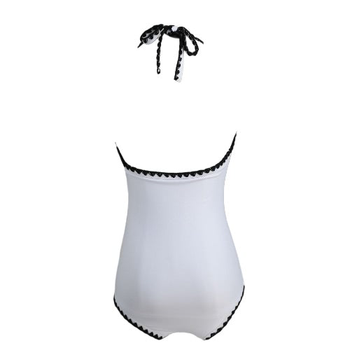 Women One Piece Swimsuit Sexy Backless Swimwear Crochet Monokini Bodysuit Beach Bathing Suit White