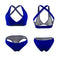 Sexy Women Bikini Set Swimwear Swimsuit Cross Back Padded Brief Two Piece Bathing Suit Beachwear Blue