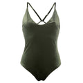 New Women Velvet One Piece Swimsuit Swimwear Cross Strap Bathing Suit Beachwear Backless Monokini