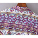 New Fashion Women Chiffon Kimono Cardigan Geometric Print Loose Bohemian Outerwear Beach Cover Up Purple