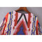 Women Casual Hippie Kimono Chiffon Blouse Geometric Print Long Loose Cardigan Summer Beach Cover Up Orange