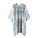 Women Summer Chiffon Cardigan Gradient Print Kimono Beach Cover Up Bikini Outwear White