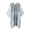 Women Summer Chiffon Cardigan Gradient Print Kimono Beach Cover Up Bikini Outwear White