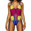 Sexy Women One-Piece Swimsuit Swimwear African Totems Print Monokini Push Up Padded Bikini Bathing Suit Beachwear