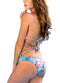 Women One Piece Swimsuit Deep V Halter Floral Letters Butterfly Print Bandage Cut Out Backless Sexy Monokini