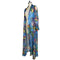 Sexy Women Chiffon Bikini Cover Up Floral Print Bohemia Cardigan Kimono Loose Outerwear Beachwear Green/Blue