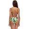 Sexy Women One Piece Swimsuit Swimwear Leaf Print Cut Out Bandage Bathing Suit Backless Beachwear Monokini Green