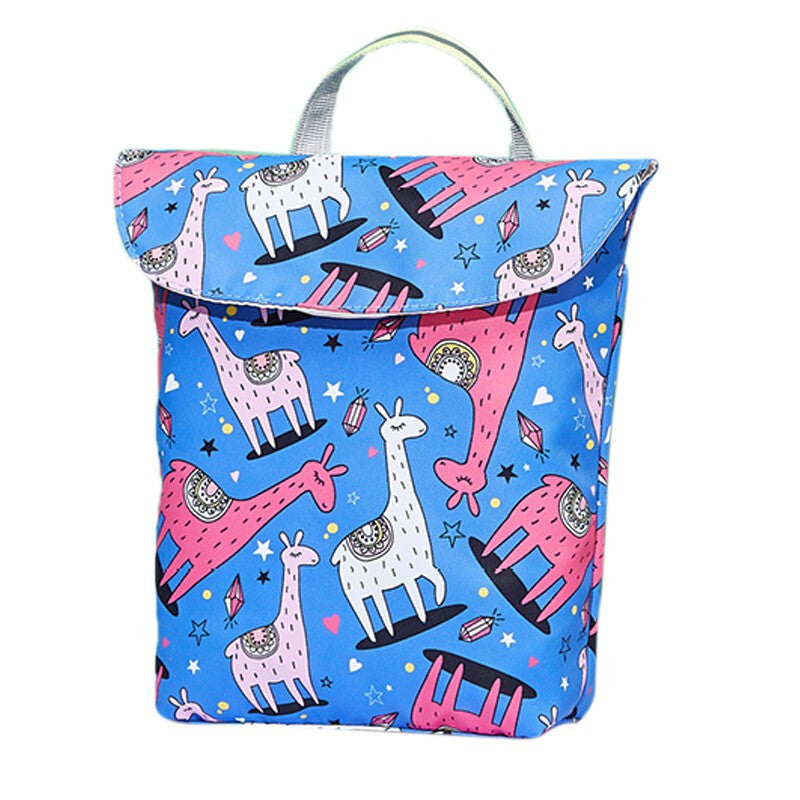 Giraffe Print Diaper Organizer - Blue