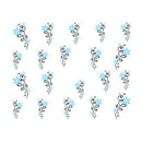 Green Star Flowers 3D Nail Art Design - Light Blue