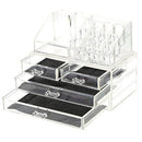 2 in 1 Acrylic Jewelry and Cosmetic Storage Display Boxes Organizer Two Pieces Set