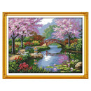 DIY Handmade Needlework Counted Cross Stitch Set Embroidery Kit 14CT Beautiful Scenery of Park Pattern Cross-Stitching 57 * 45cm Home Decoration