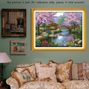 DIY Handmade Needlework Counted Cross Stitch Set Embroidery Kit 14CT Beautiful Scenery of Park Pattern Cross-Stitching 57 * 45cm Home Decoration