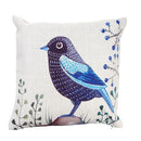 Simple Rural Style Bird Cotton and Linen Pillowcase Back Cushion Cover Throw Pillow Case for Bed Sofa Car Home Decorative Decor 45 * 45cm