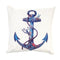 Anchor Sailboat Map Cotton and Linen Pillowcase Back Cushion Cover Throw Pillow Case for Bed Sofa Car Home Decorative Decor 45 * 45cm