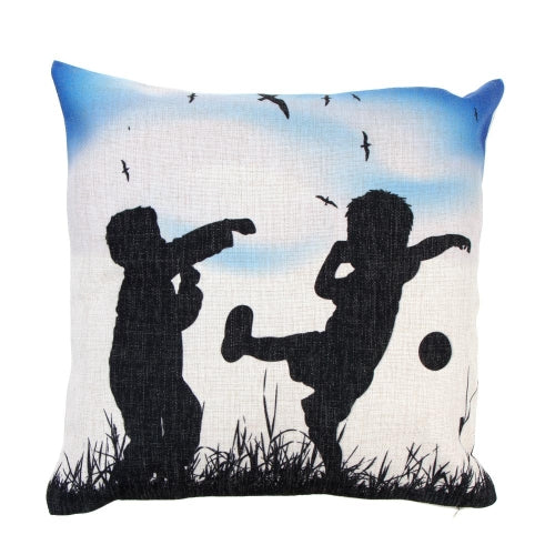 Artistic Lovers Silhouette Cotton and Linen Pillowcase Back Cushion Cover Throw Pillow Case for Bed Sofa Car Home Decorative Decor 45 * 45cm