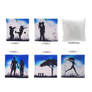 Artistic Lovers Silhouette Cotton and Linen Pillowcase Back Cushion Cover Throw Pillow Case for Bed Sofa Car Home Decorative Decor 45 * 45cm