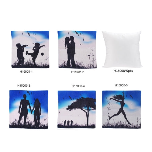 Artistic Lovers Silhouette Cotton and Linen Pillowcase Back Cushion Cover Throw Pillow Case for Bed Sofa Car Home Decorative Decor 45 * 45cm