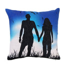 Artistic Lovers Silhouette Cotton and Linen Pillowcase Back Cushion Cover Throw Pillow Case for Bed Sofa Car Home Decorative Decor 45 * 45cm