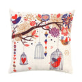 Fresh Rural Style Trees Birdcage Cotton and Linen Pillowcase Back Cushion Cover Throw Pillow Case for Bed Sofa Car Home Decorative Decor 45 * 45cm