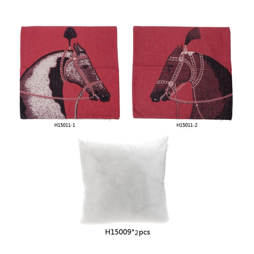 European Luxury Horse Cotton and Linen Pillowcase Back Cushion Cover Throw Pillow Case for Bed Sofa Car Home Decorative Decor 45 * 45cm