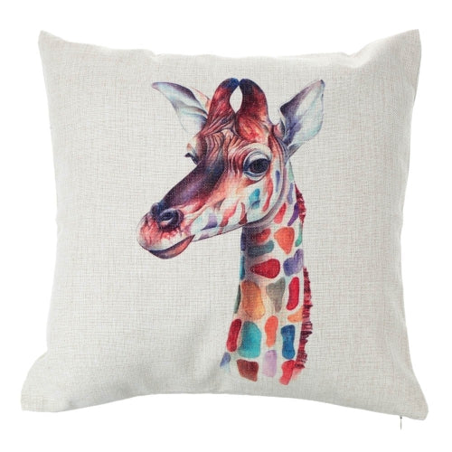 Giraffe Zebra Animals Cotton and Linen Pillowcase Back Cushion Cover Throw Pillow Case for Bed Sofa Car Home Decorative Decor 45 * 45cm