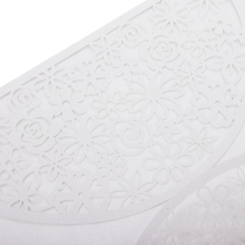 10Pcs Romantic White Wedding Party Invitation Card Delicate Carved Flowers