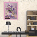 DIY Handmade Needlework Counted Cross Stitch Set Embroidery Kit 14CT Purple Vase Pattern Cross-Stitching 38 * 47cm Home Decoration