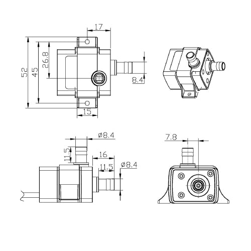 DC12V 4.8W Mini Brushless Submersible Water Pump for Fish Tank Aquarium Fountain Flowerpot