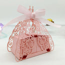 50pcs DIY Romantic Candy Cookie Gift box for Wedding Party Decorative Peacock Design Purple Ribbon