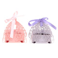 50pcs DIY Romantic Candy Cookie Gift box for Wedding Party Decorative Peacock Design Purple Ribbon