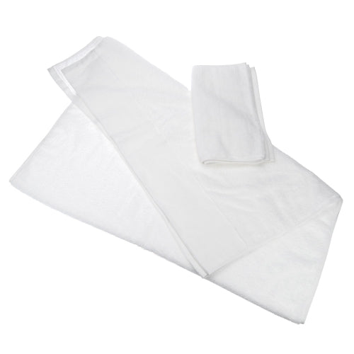 2pcs Simple Soft Pure White Cotton Bath Towels Set Drying Towel Washcloth for Hotel Home Use