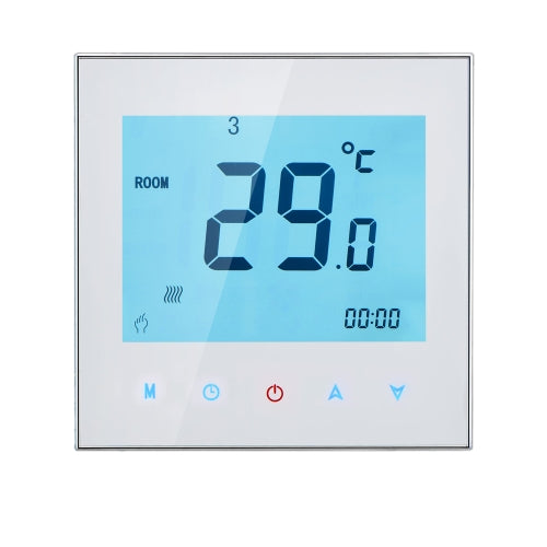 3A 110-230V Weekly Programmable LCD Display Touch Screen Water Heating Thermostat Room Temperature Controller