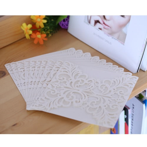 20Pcs Romantic Wedding Party Invitation Card Delicate Carved Pattern