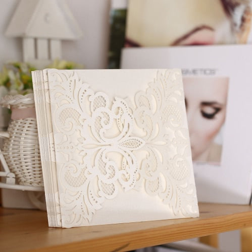 20Pcs Romantic Wedding Party Invitation Card Delicate Carved Pattern