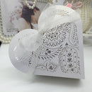 20pcs Romantic Mini Heart DIY Candy Cookie Gift Box for Wedding Party with White Ribbon