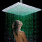 12" Chrome Finish LED Square Shower Spray Sprinkler Head Temperature Sensor 3 Color Changing