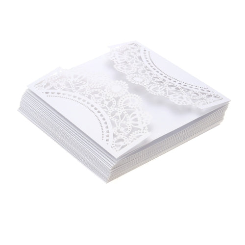 20 pcs White Laser Cut Wedding Celebration Birthday Party Invitation Card