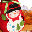 Santa Gift Bag Xmas Treat Sack Bag with Snowman Pattern Christmas Candy Present Socks Christmas Supply