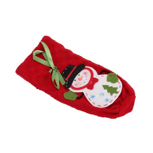 Santa Gift Bag Xmas Treat Sack Bag with Snowman Pattern Christmas Candy Present Socks Christmas Supply