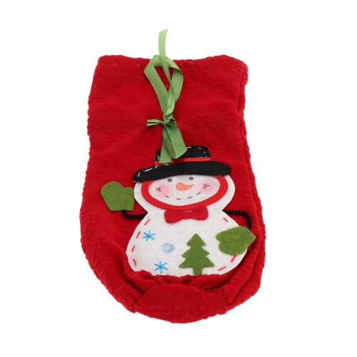 Santa Gift Bag Xmas Treat Sack Bag with Snowman Pattern Christmas Candy Present Socks Christmas Supply