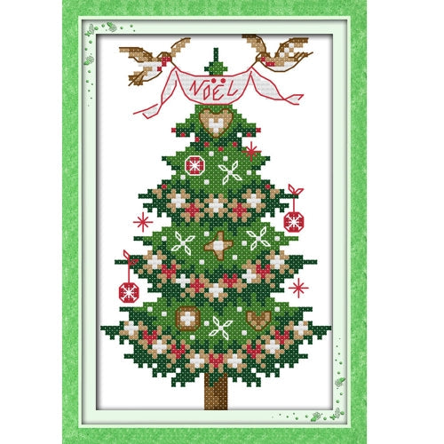 13 * 21cm DIY New Style Counted Cross Stitch Set Embroidery Needlework Kits Christmas Tree Pattern Cross Stitching Home Decoration 14CT